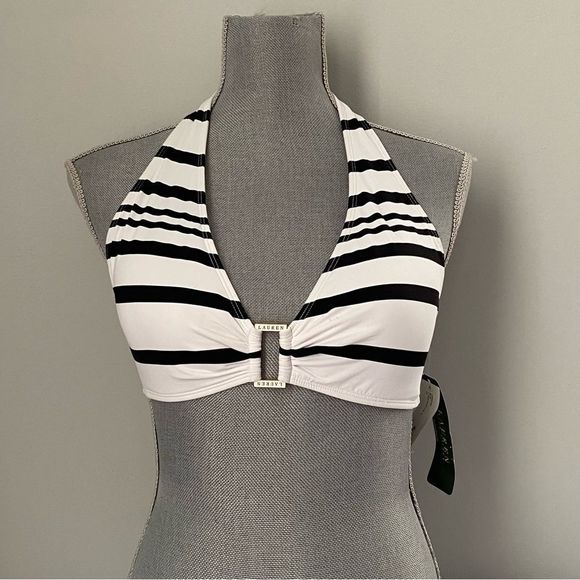 Lauren Ralph Lauren Other - Lauren by Ralph Lauren Women's Kaylee Stripe Ring Front Halter Bikini Top 14